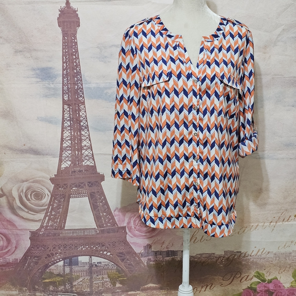 41 Hawthorn Multicolor Chevron Blouse